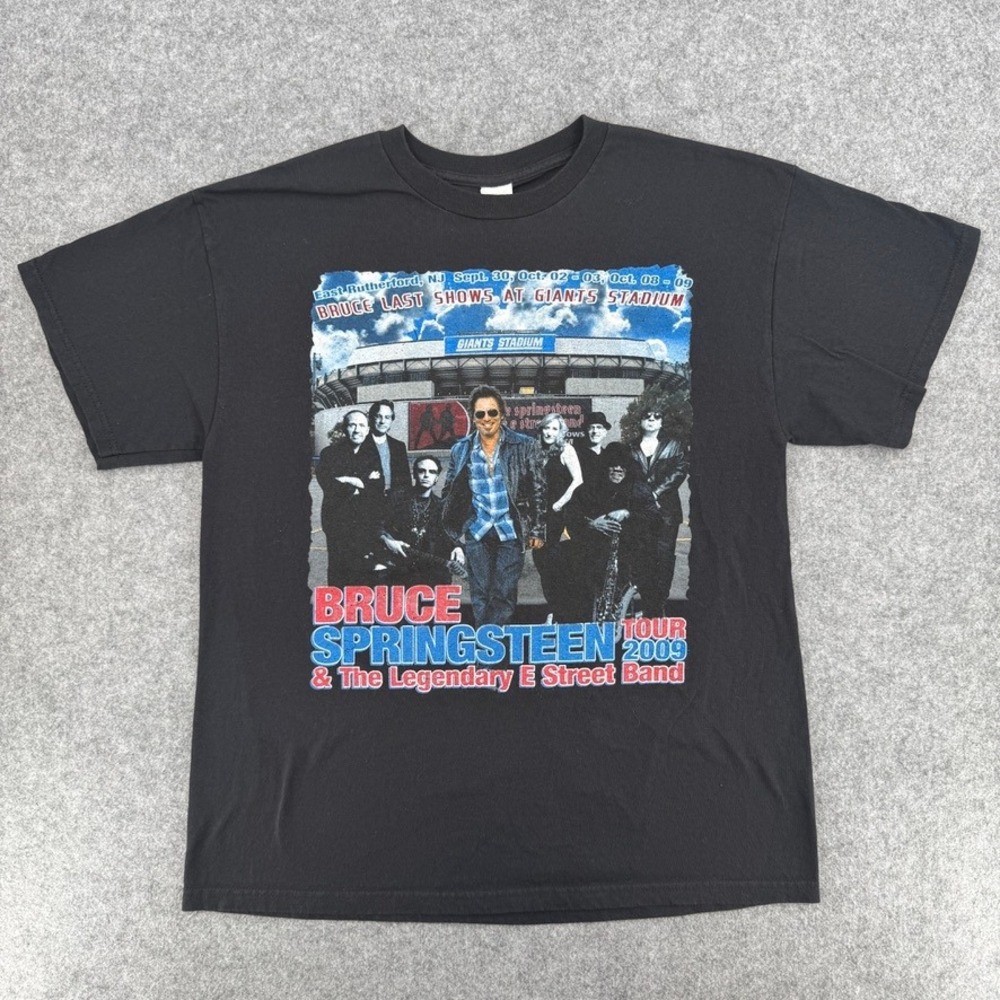 Delta T-Shirt Mens L Bruce Springsteen Tour 2009 Black Giants Stadium EUC